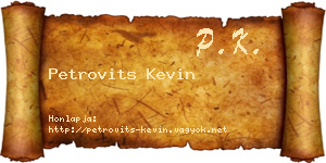 Petrovits Kevin névjegykártya